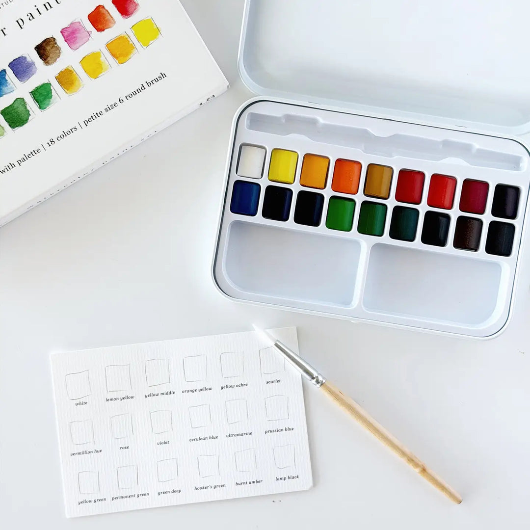 Watercolour Paint Set (18 Colours with Brush)