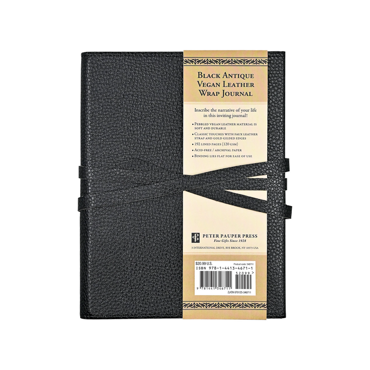 Leather Wrap Journal Black