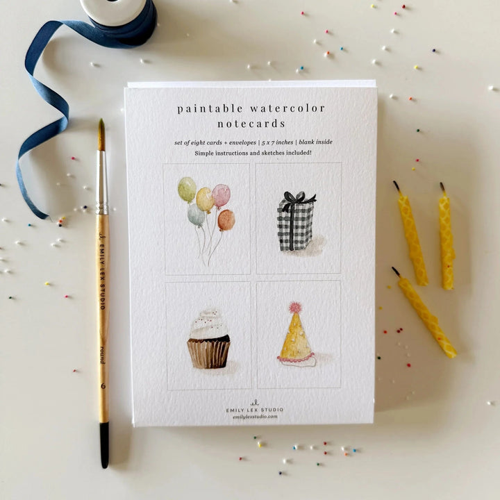 Celebrate Paintable Watercolour Notecard Set