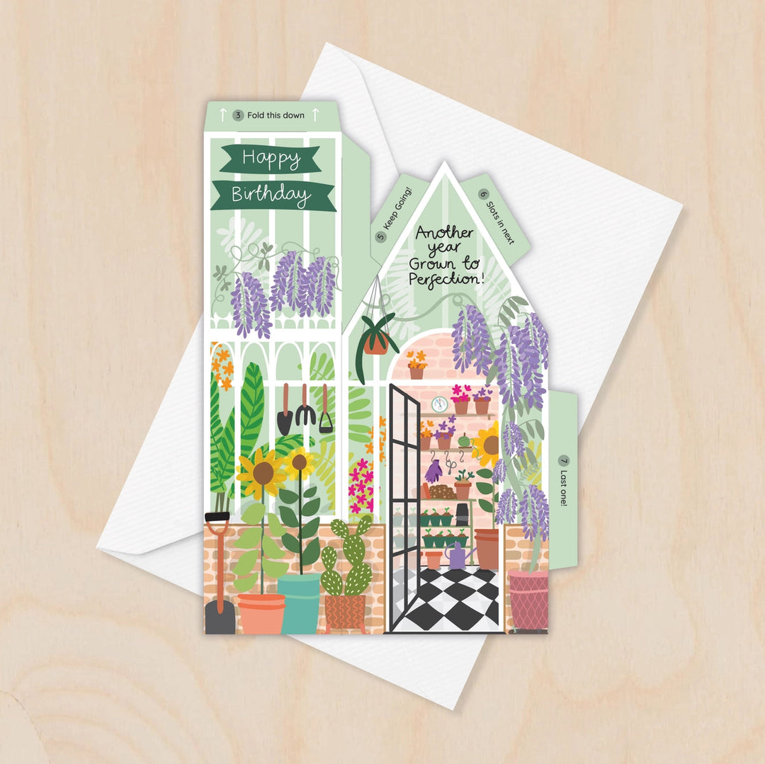 Card Greenhouse Birthday (3D)