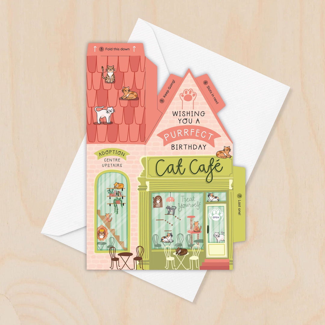 Card Cat Cafe Birthday (3D)