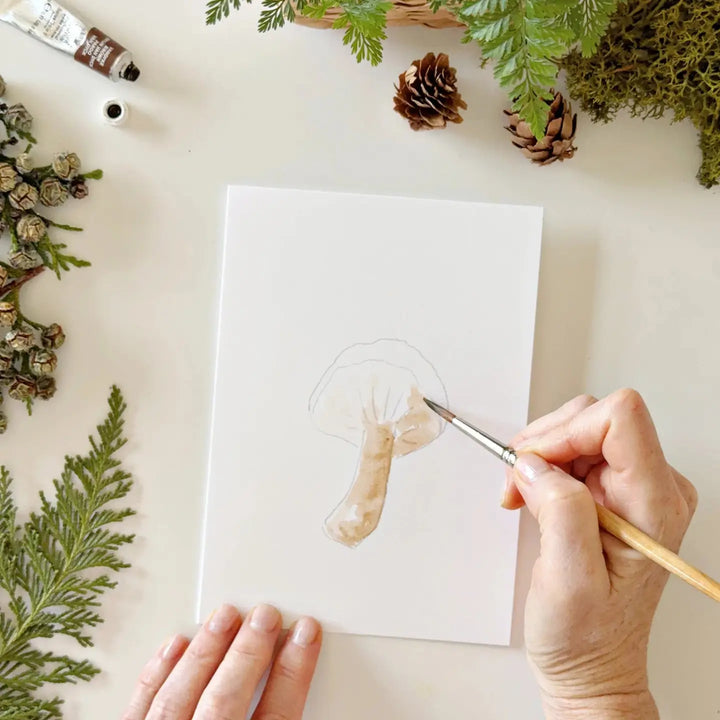 Mushroom Paintable Watercolour Notecard Set