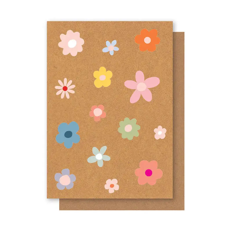 Card Scattered Flowers