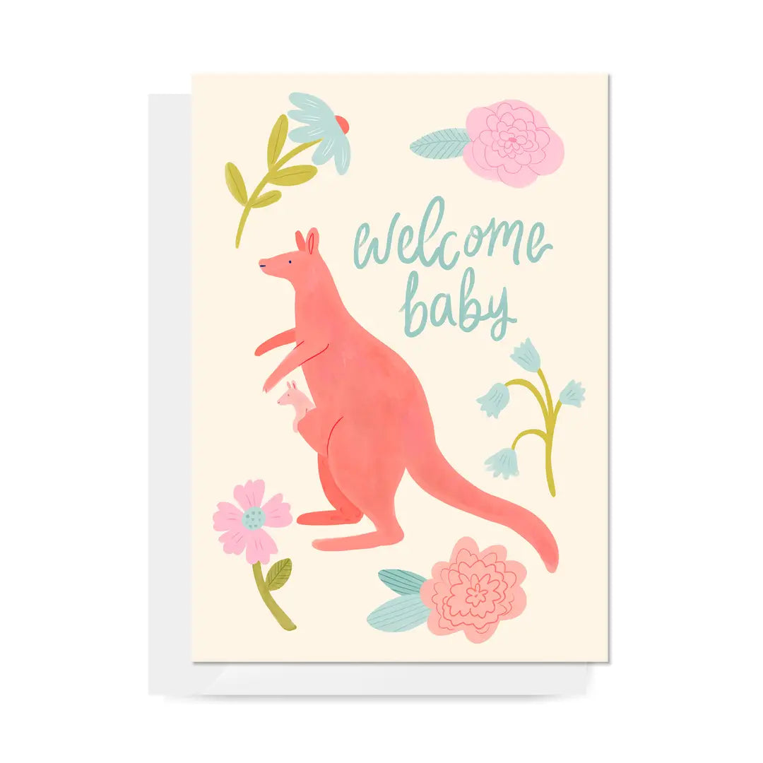 Card Kangaroo Welcome Baby