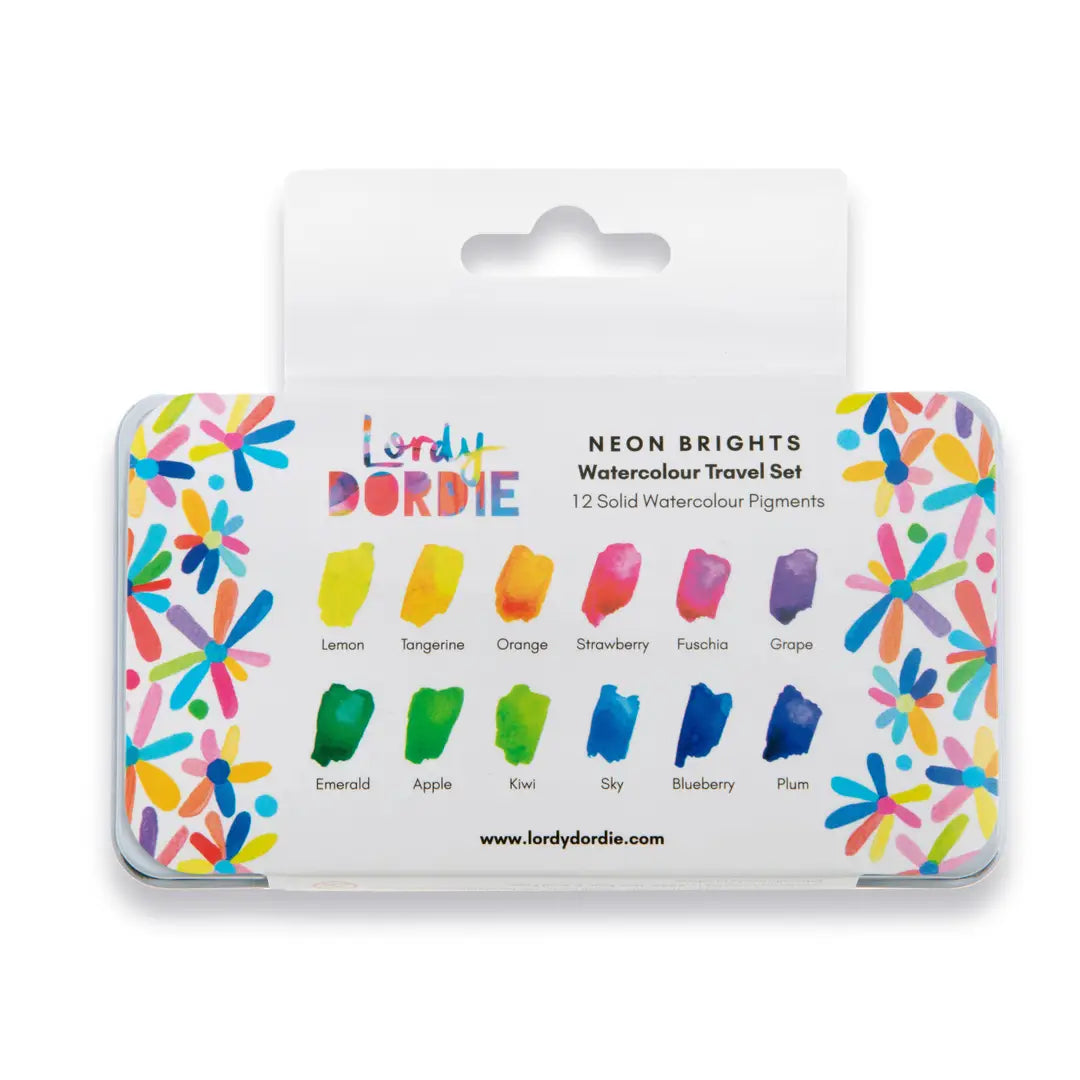 Neon Brights Watercolour Travel Paint Set