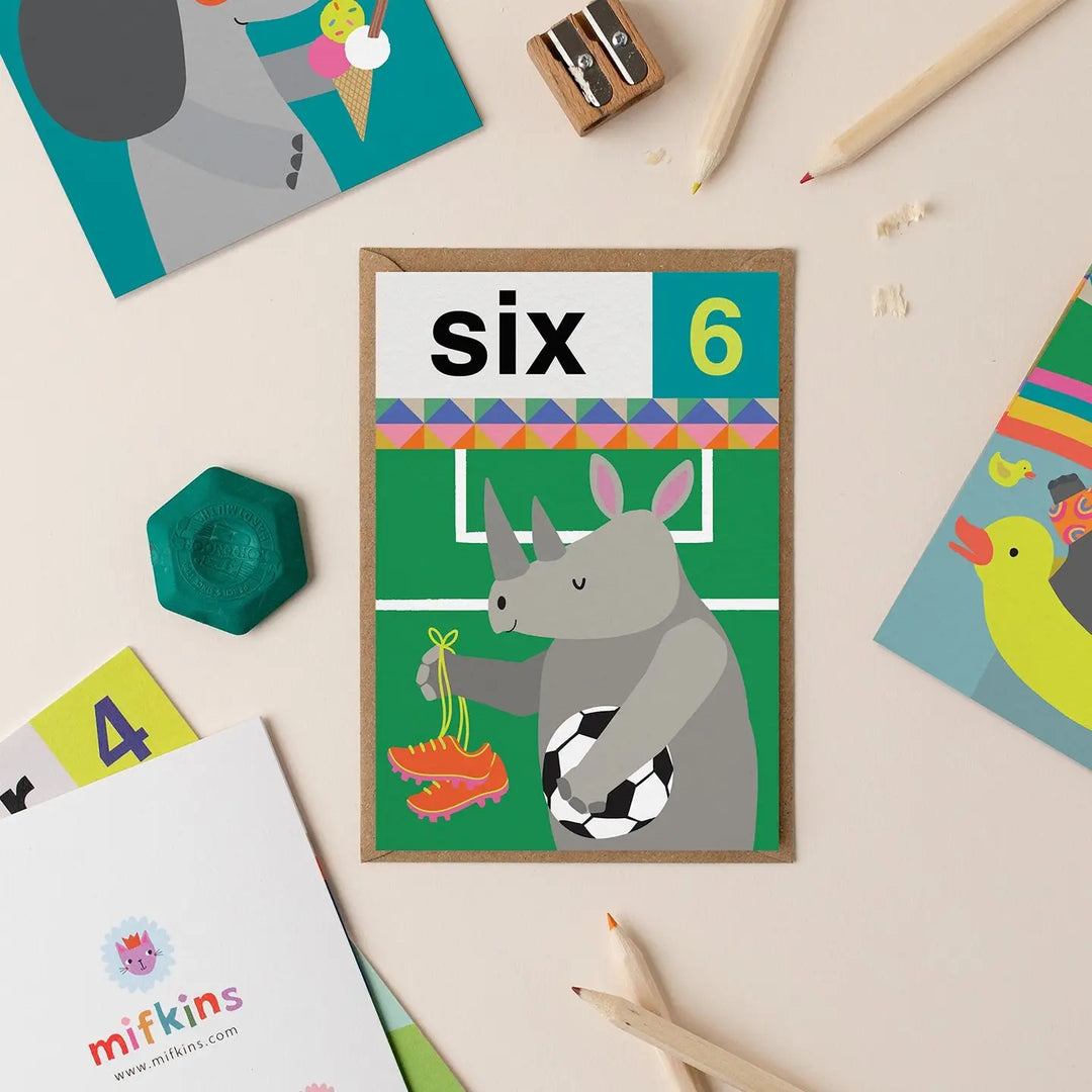 Card Rhino 6th Birthday