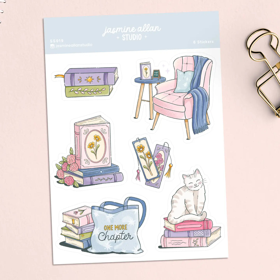 Cosy Bookshop Sticker Sheet