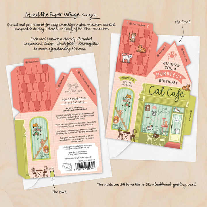 Card Cat Cafe Birthday (3D)