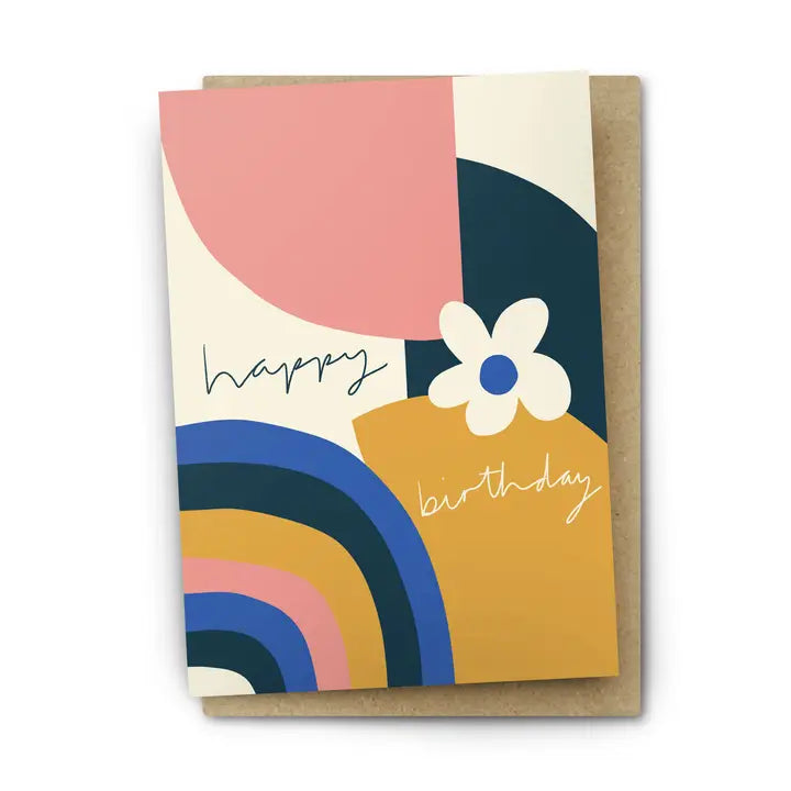 Card Birthday Colourful Rainbow
