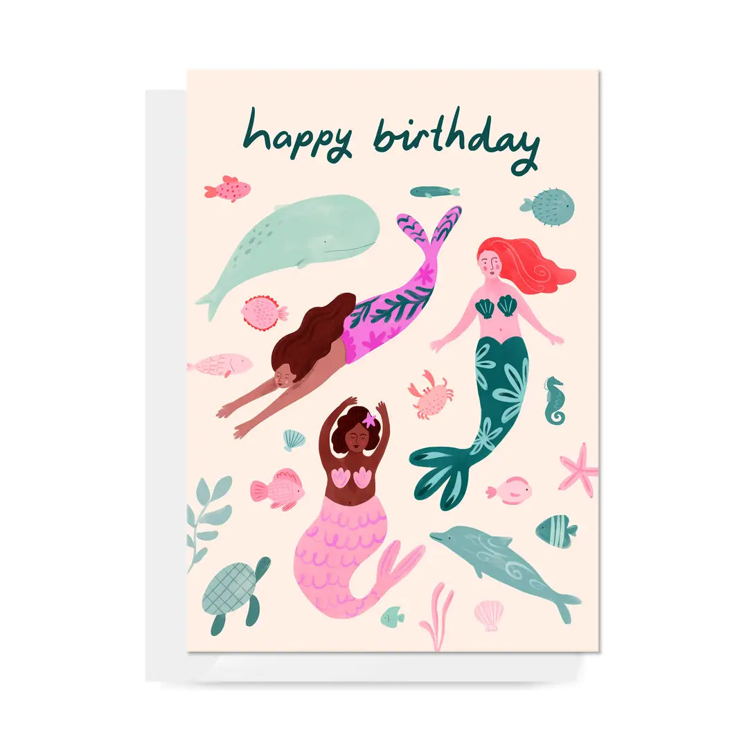 Card Mermaids Happy Birthday