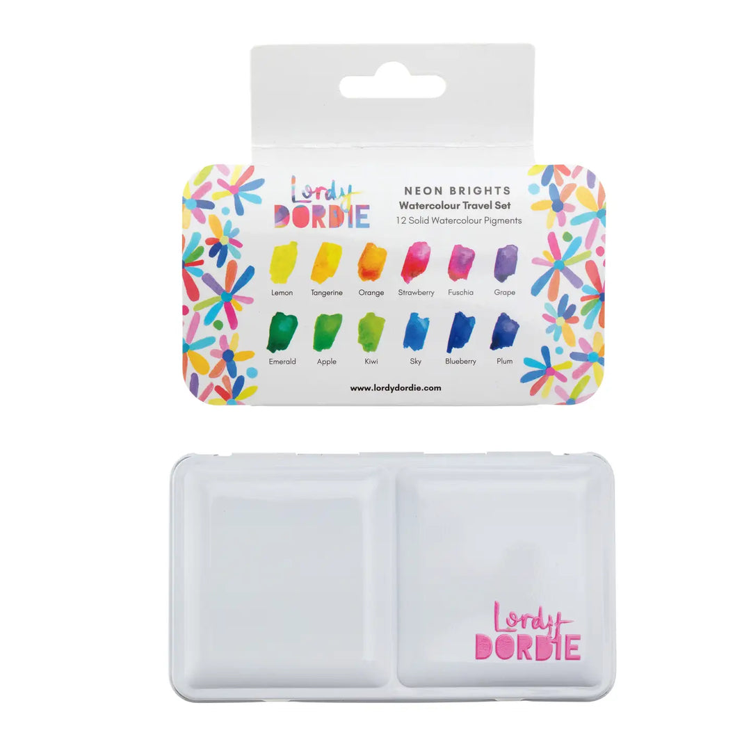 Neon Brights Watercolour Travel Paint Set