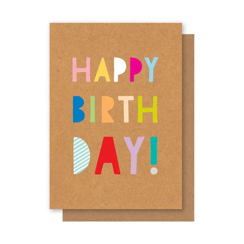 Card Colourful Letters Birthday