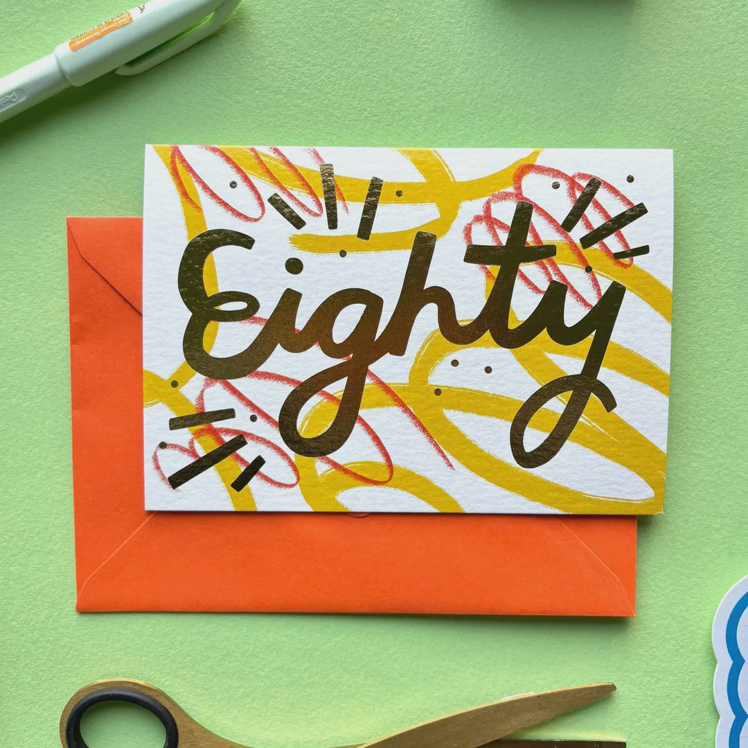 Card 80th Birthday Abstract