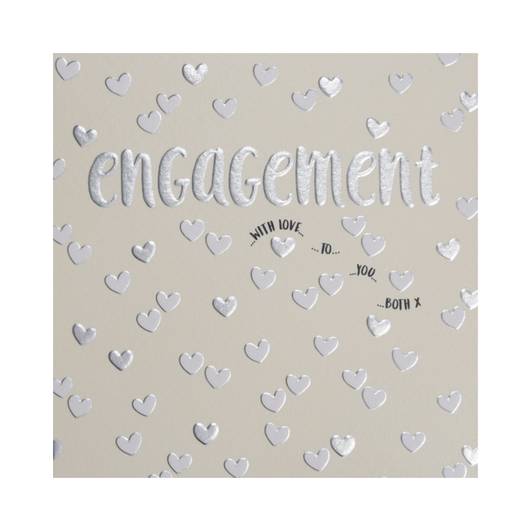 Card Silver White Mini Hearts