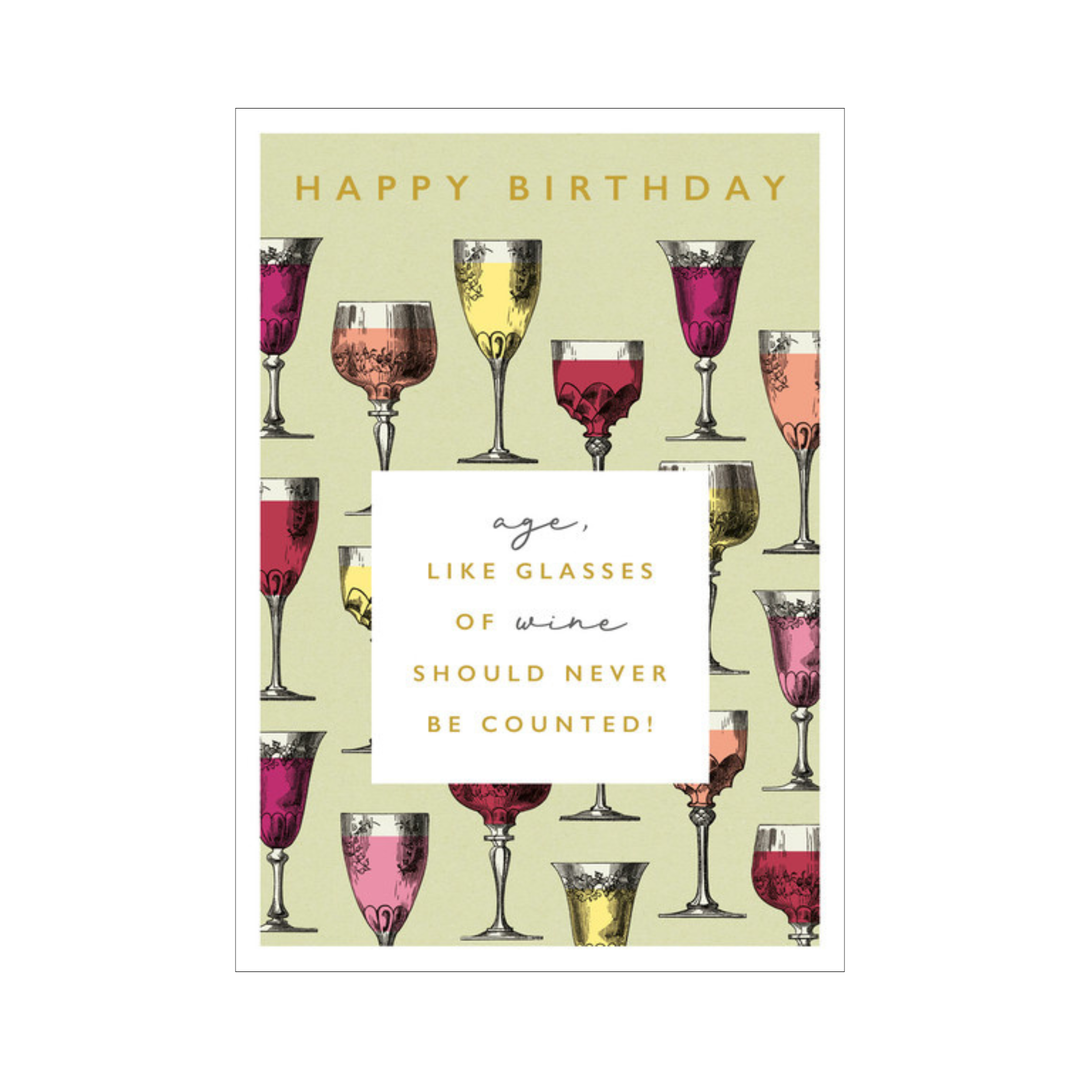Card HB Age Like Glasses of Wine