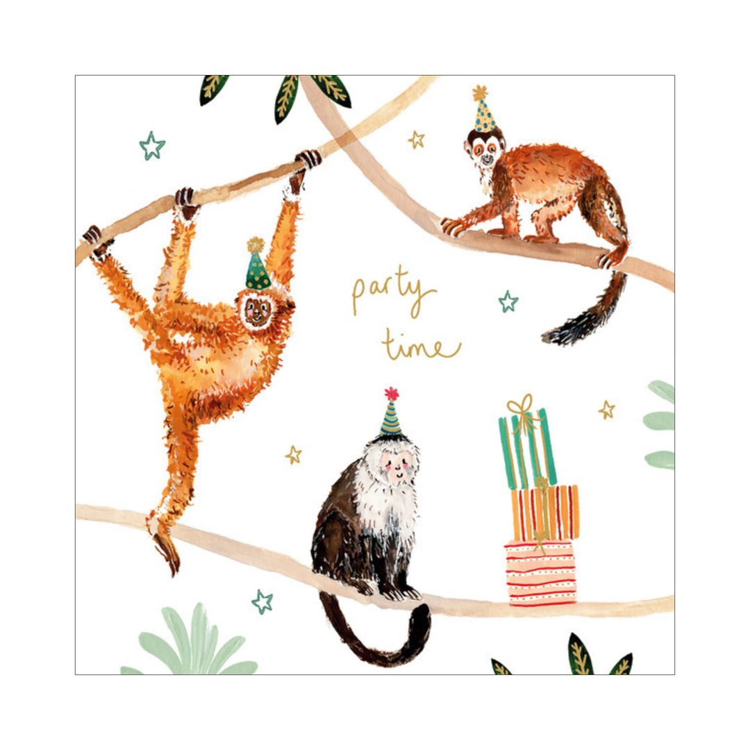 Card Party Time Monkeys