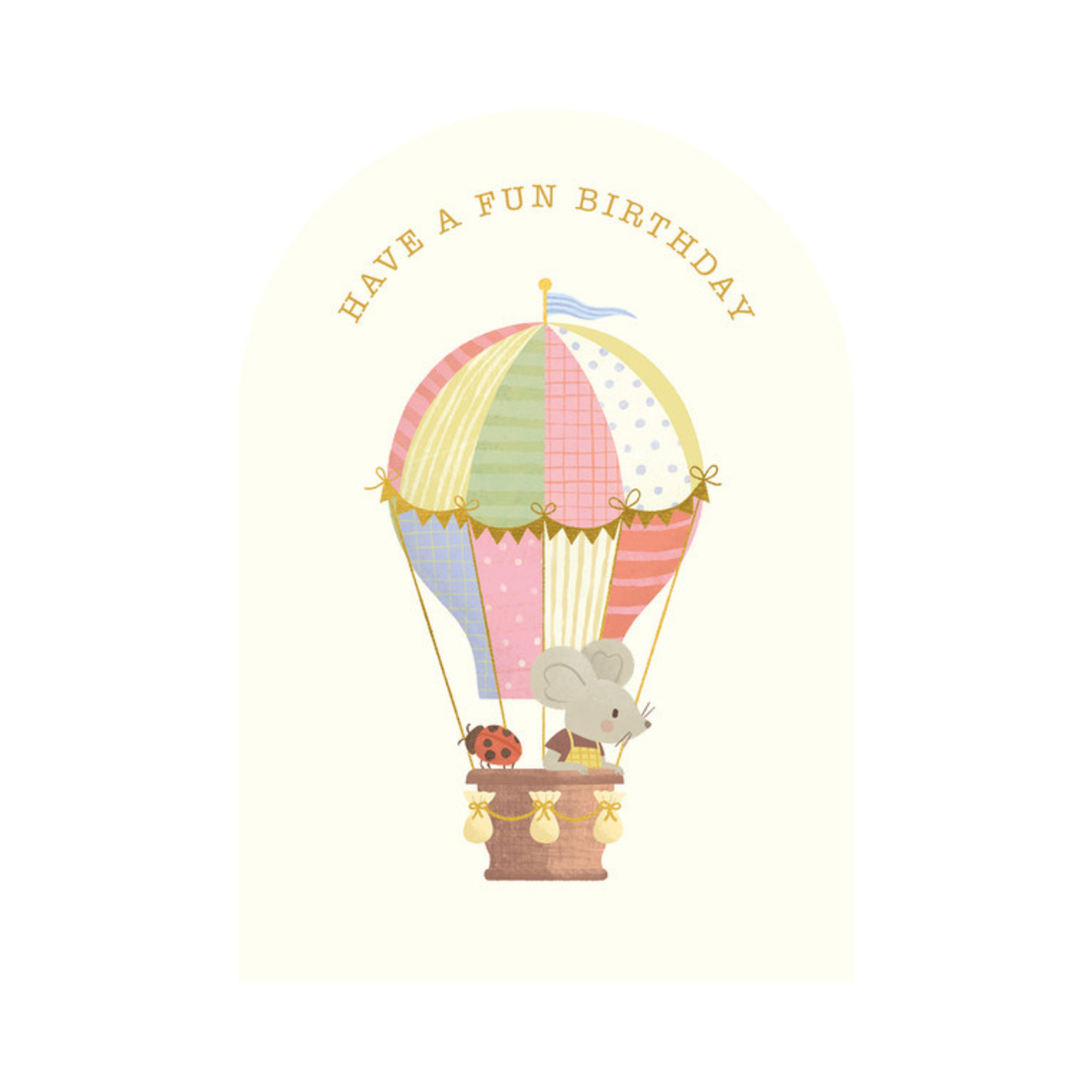 Card HB Little Mouse Hot Air Balloon