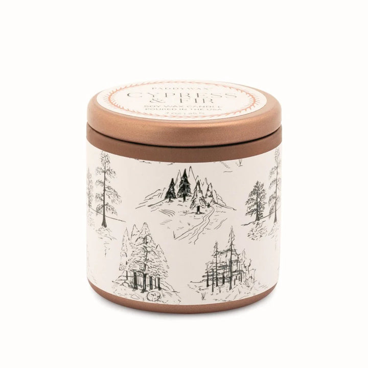 Holiday Cypress Fir Copper Tin Candle
