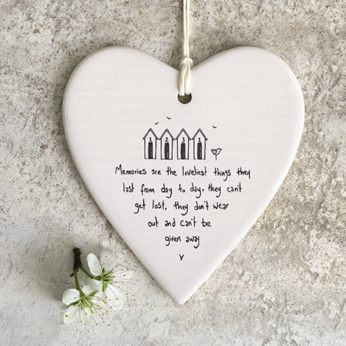 Porcelain Wobbly Hanging Heart