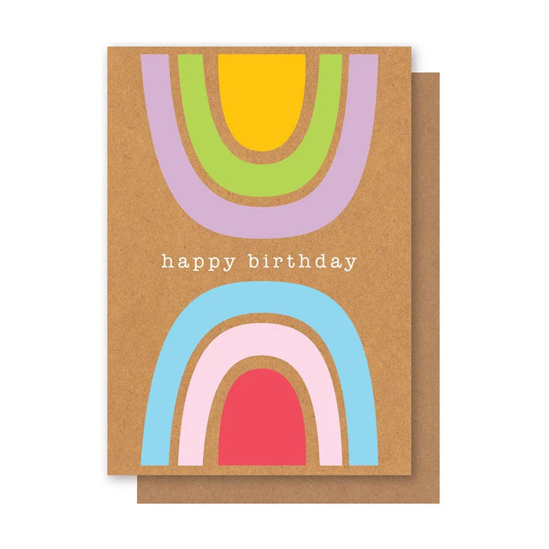 Card Two Rainbows Birthday