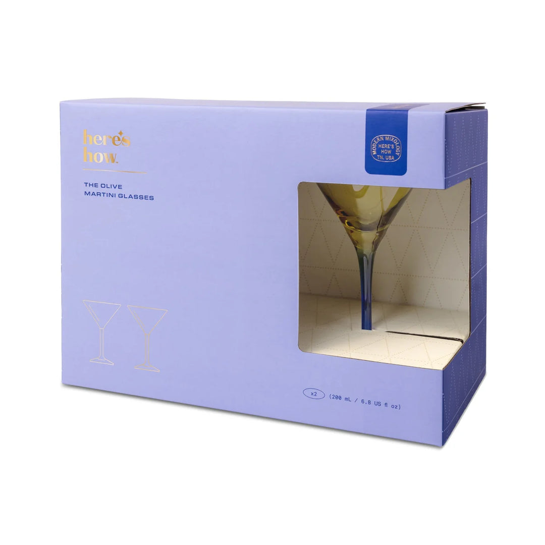 Olive Martini Glass Set of 2