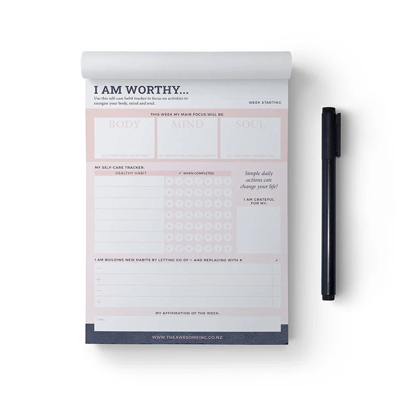 Self-Care Habit Tracker Notepad