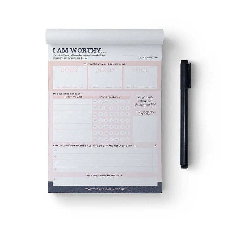 Self-Care Habit Tracker Notepad