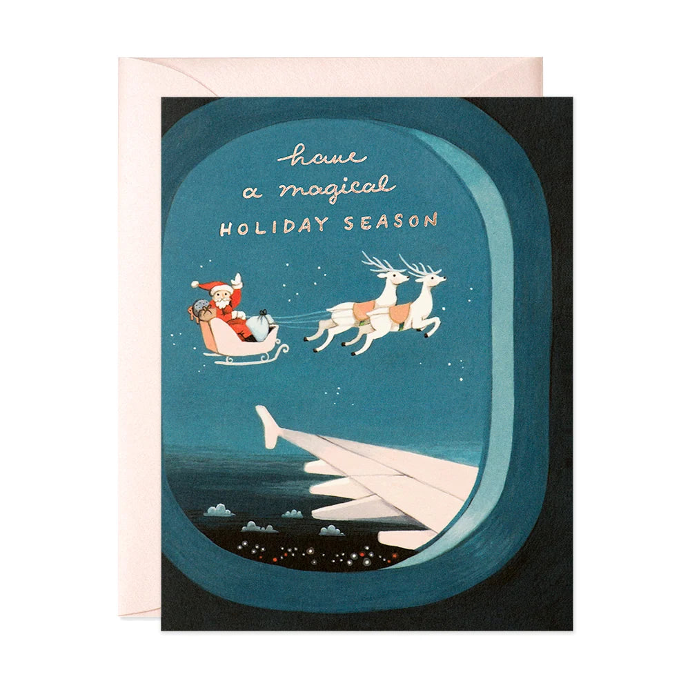 Card Plane Window Santa