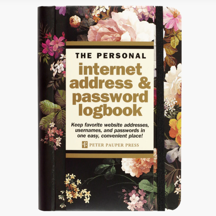 Midnight Floral Internet Address & Password Logbook