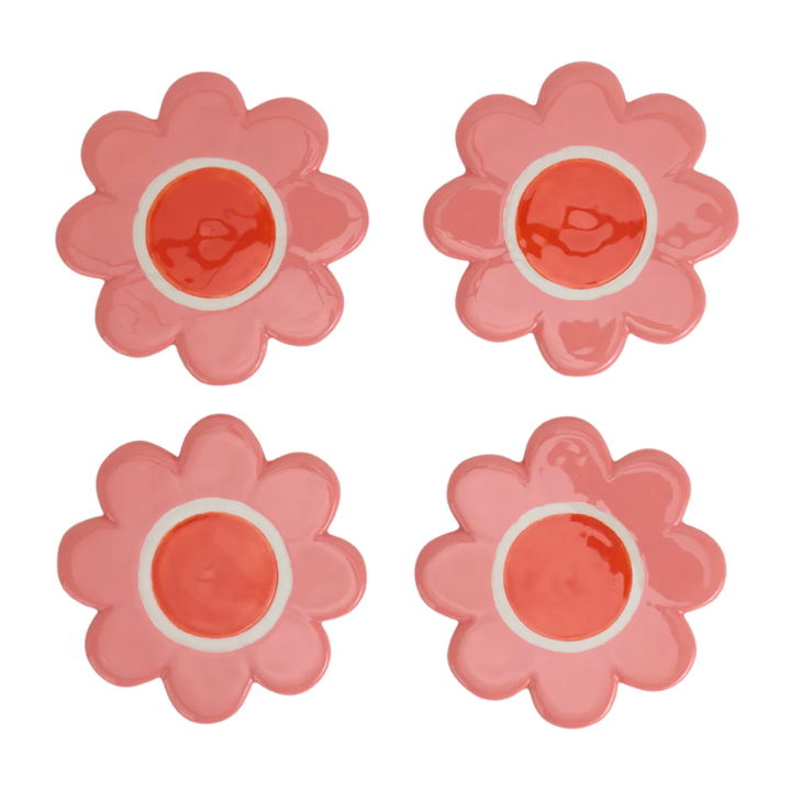 Ceramic Flower Coaster 4pk