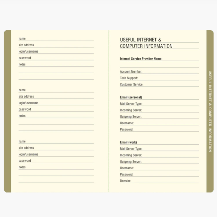 Midnight Floral Internet Address & Password Logbook