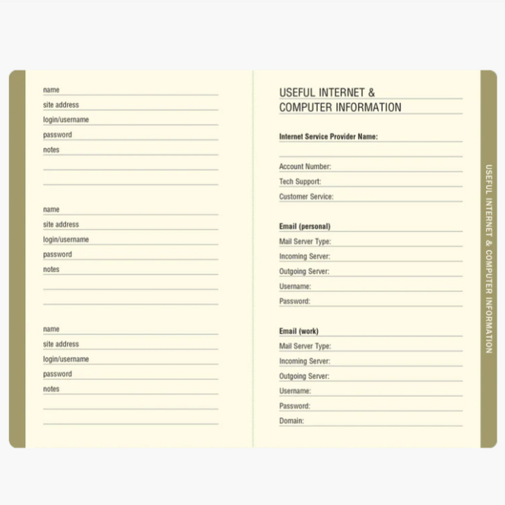 Midnight Floral Internet Address & Password Logbook