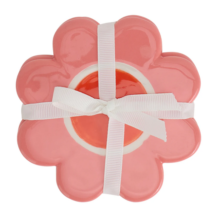 Ceramic Flower Coaster 4pk