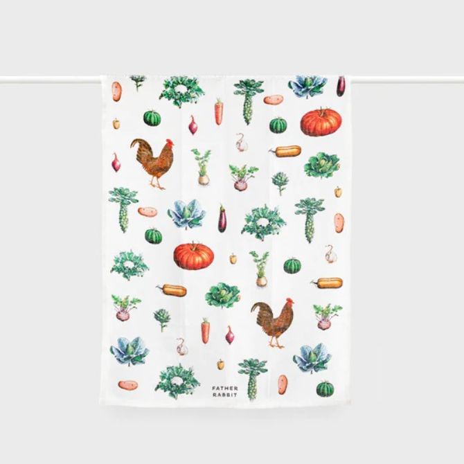 Tea Towel Linen Patterned