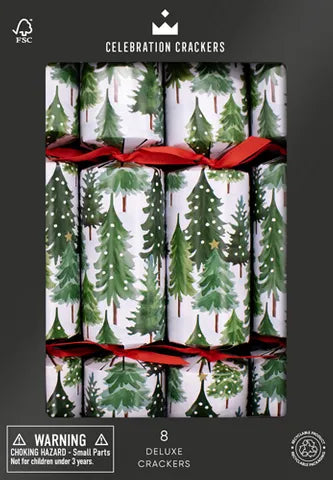 Cracker Snowy Tree 12in 8pcs