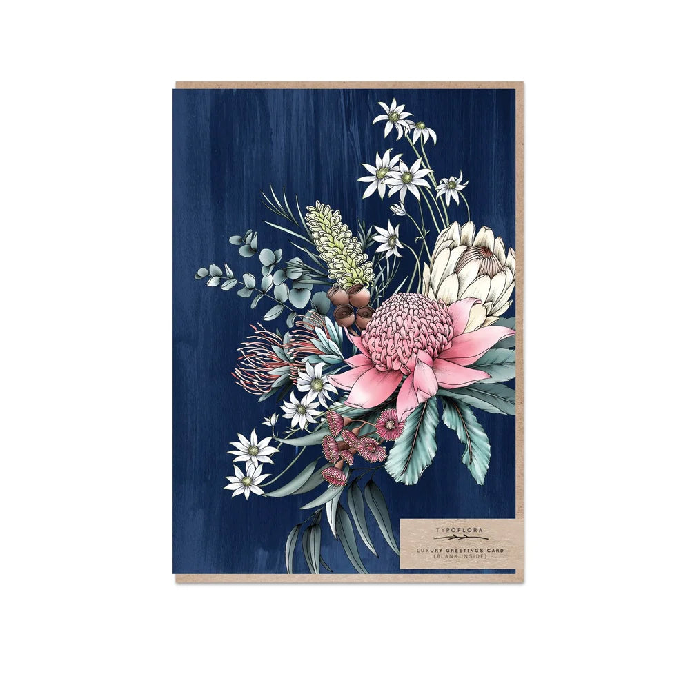 Card Florist Bouquet Navy