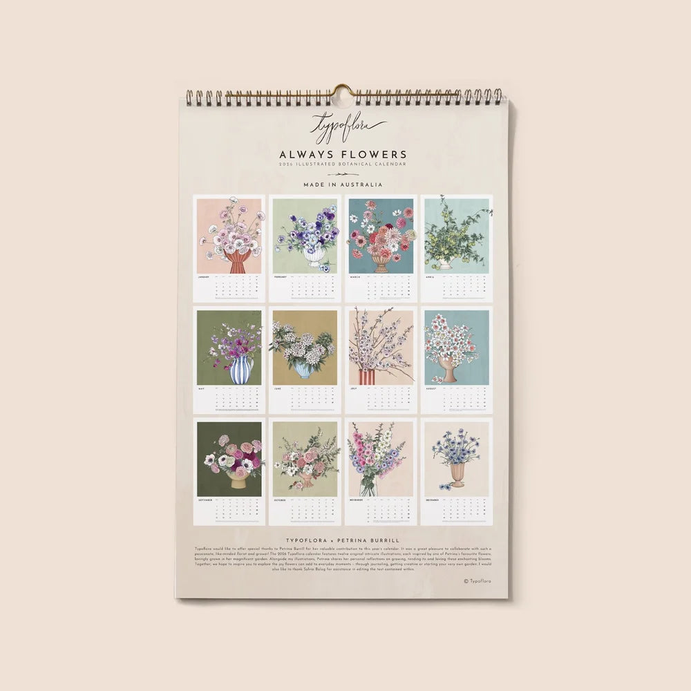 2026 Always Flowers Botanical Calendar