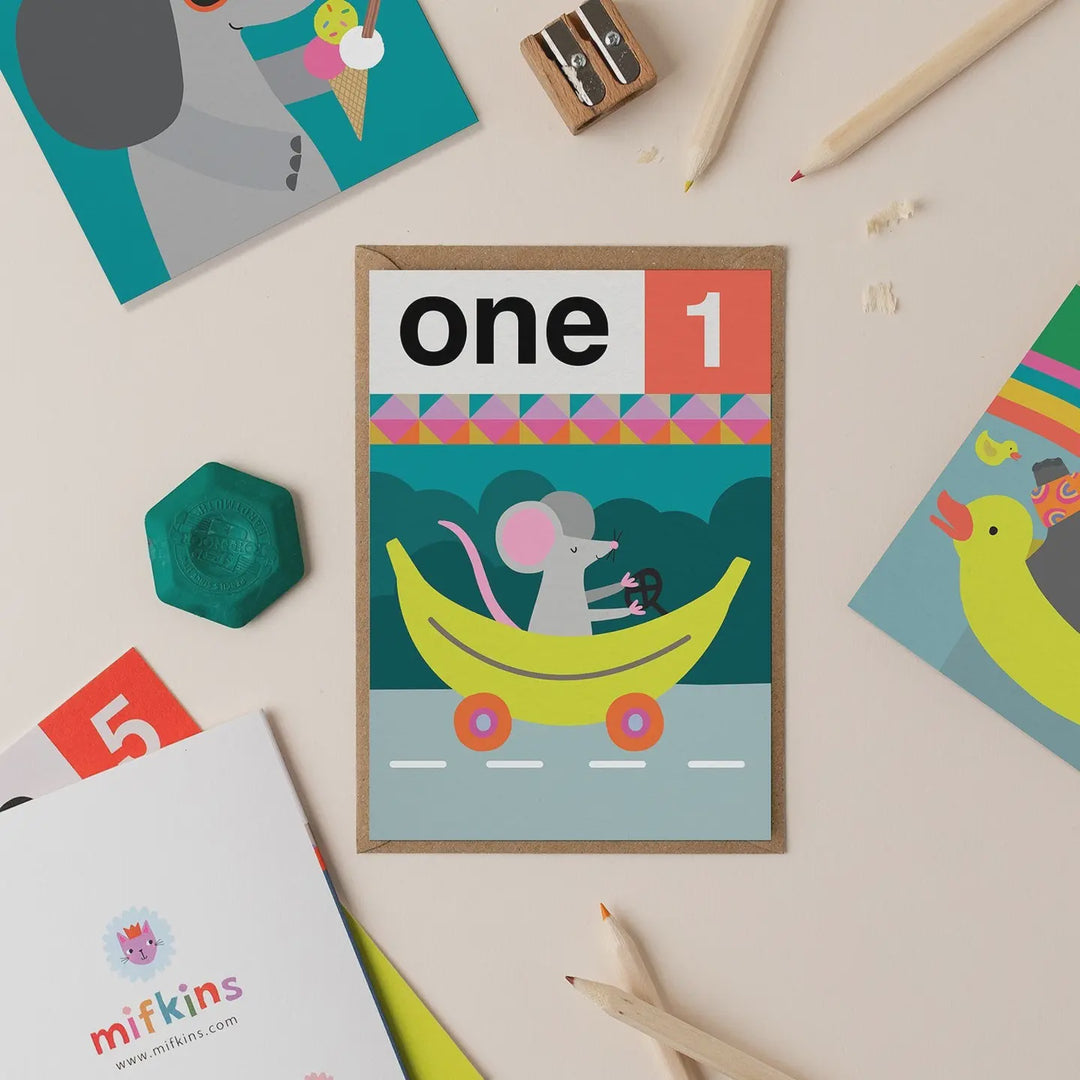 Card Mouse 1st Birthday