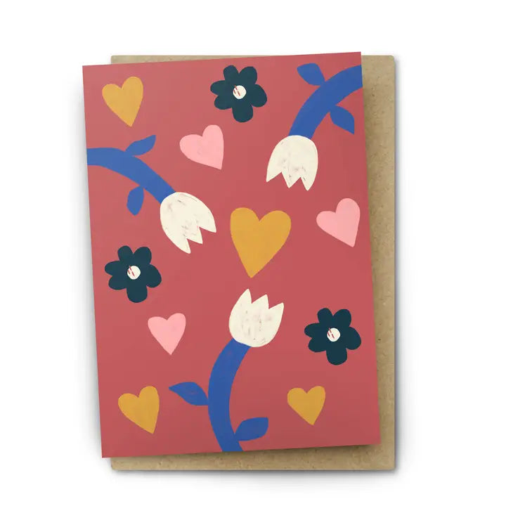 Card Love Floral Heart