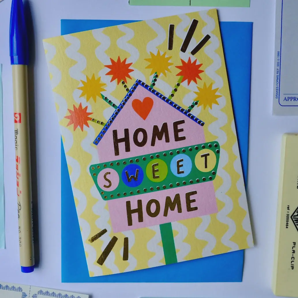 Card Retro Home Sweet Home Sign