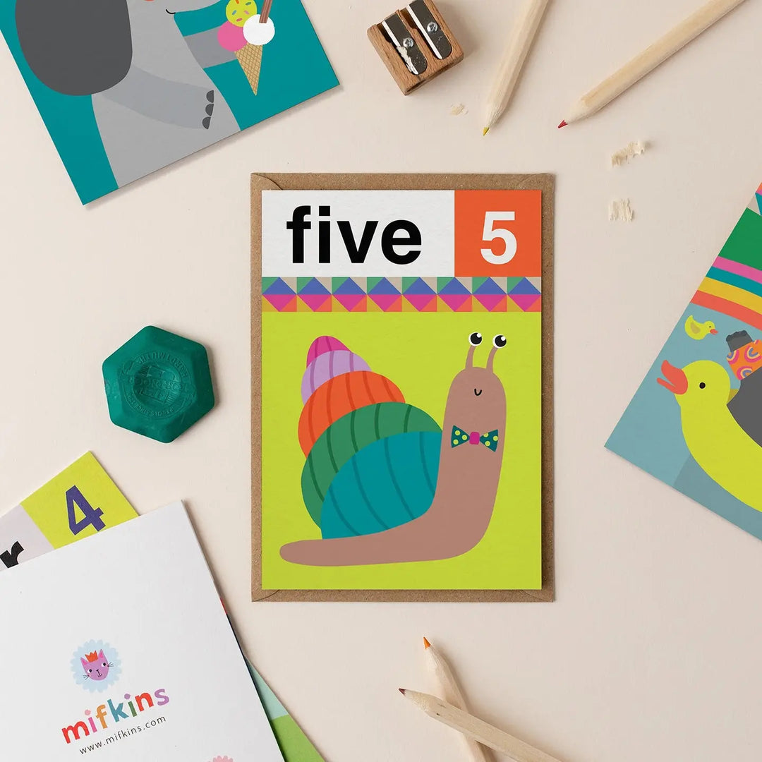 Card Snail 5th Birthday