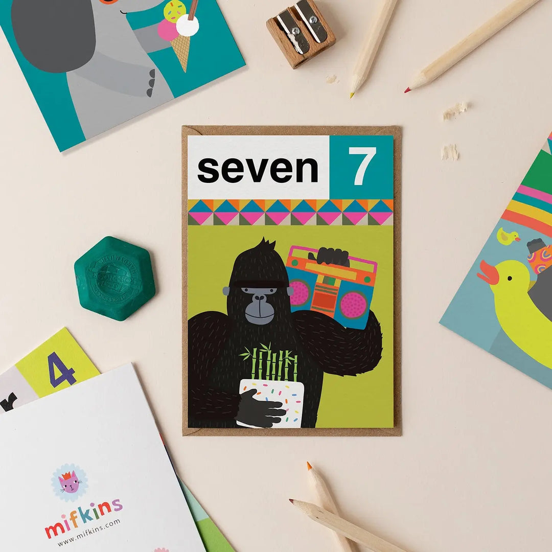 Card Gorilla 7th Birthday
