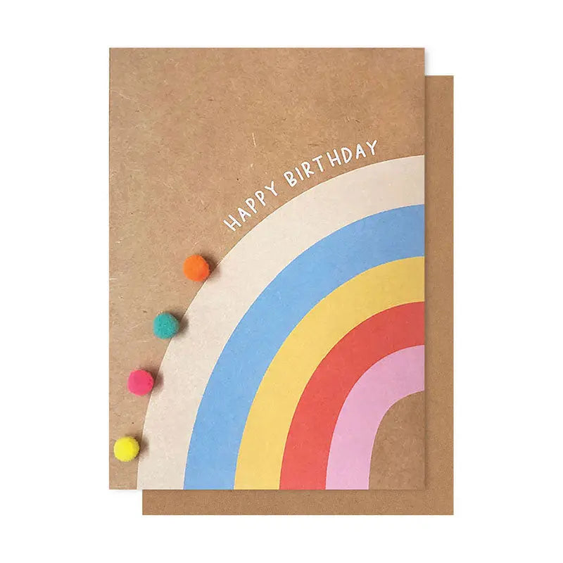 Card Rainbow Pom Pom Card