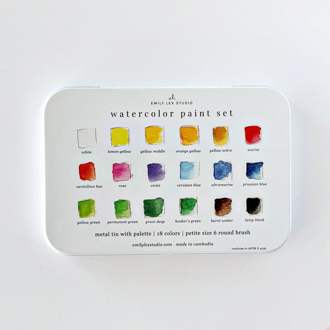 Watercolour Paint Set (18 Colours with Brush)