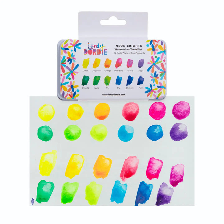 Neon Brights Watercolour Travel Paint Set