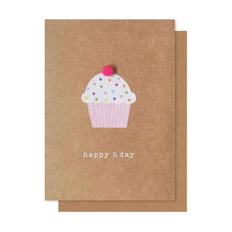 Card Cupcake Pom Pom