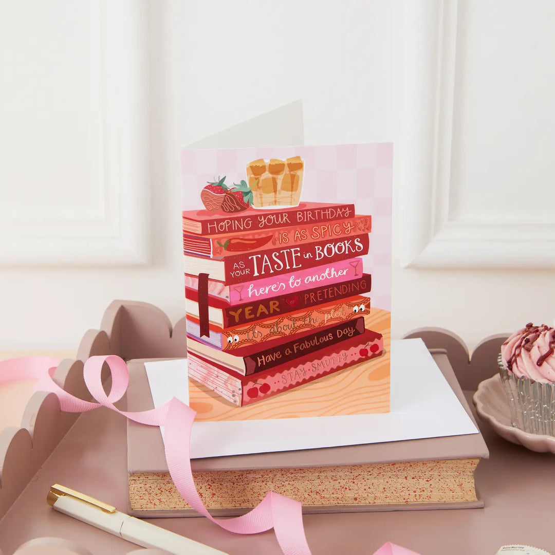 Card Spicy Books & Iced Coffee Birthday (Foiled)