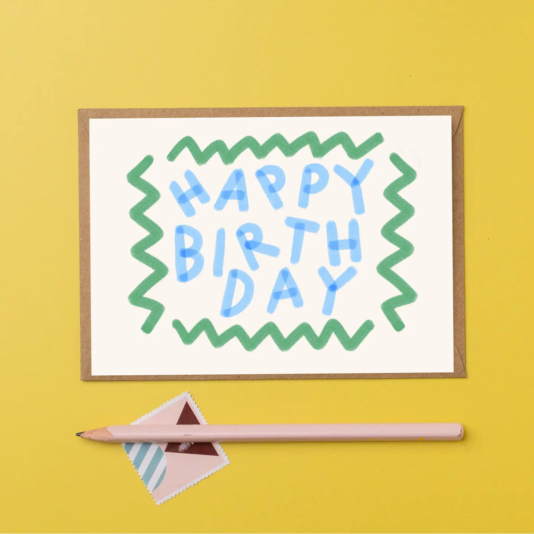 Card Bold Zig Zag Birthday