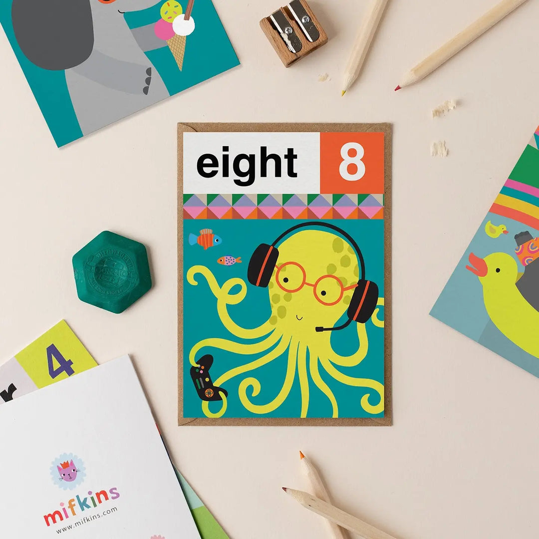 Card Octopus 8th Birthday