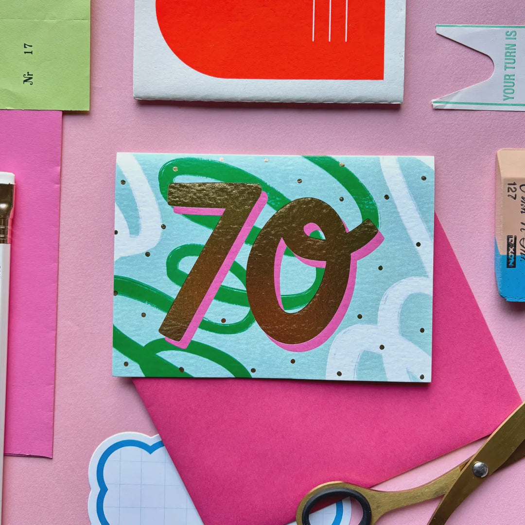 Card 70th Birthday Abstract